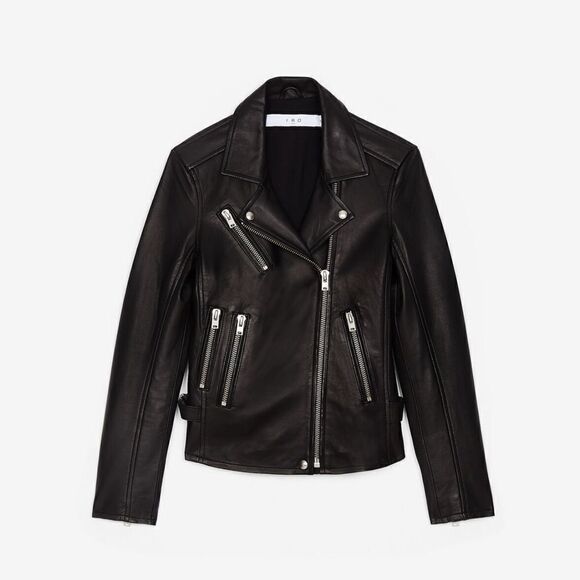 IRO Newhan Leather Jacket in Black - Picture 2 of 10